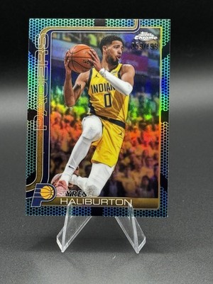 Tyrese Haliburton Aqua Basketbal /199 2025-26 Topps Chrome Update Indiana Pacers