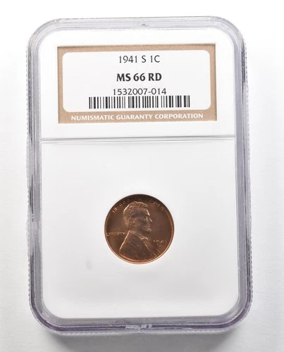 1941-S Lincoln Wheat Cent MS66 RD NGC *4738