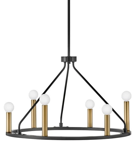 Lark 83155 Lazlo 6 Light 24"W Ring Chandelier - Black - Picture 1 of 3
