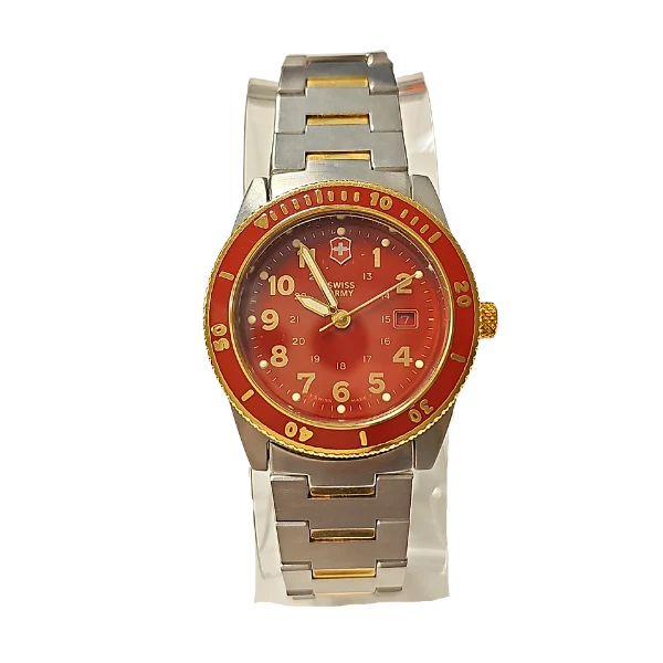 Rare New Victorinox SWISS ARMY 32mm Lancer 100 Mid-Size Diver Watch Red - image 3 of 4