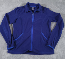 REI Fleece Jacket Womens Medium Blue Full Zip Long Sleeve Thumbholes