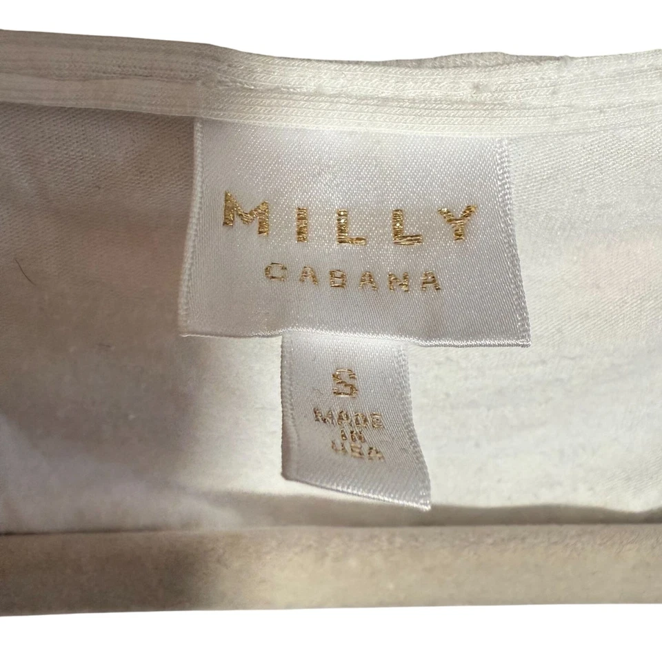 Milly Cabana Beaded Tie Waist Cover Up Tunic/Swim Top Women's Size Small White - Image 3 of 4