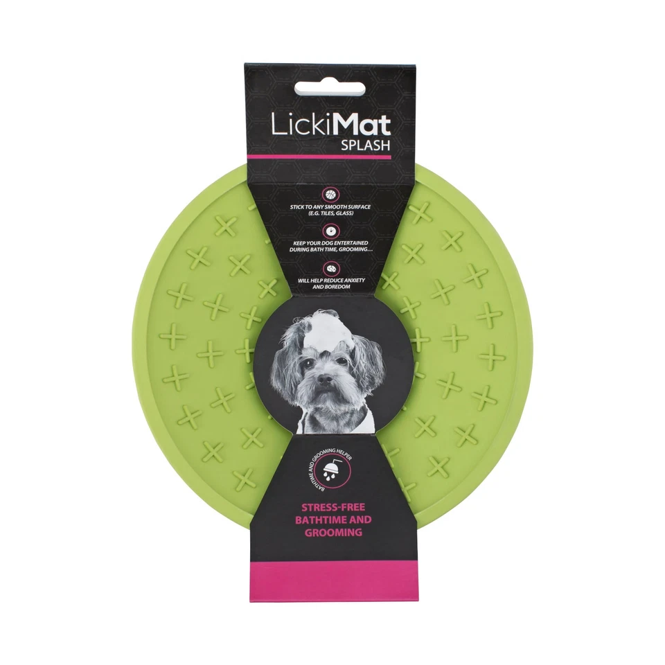 LickiMat Splash Schleckschale aus Naturgummi Hunde Katzen grün 20 cm Training