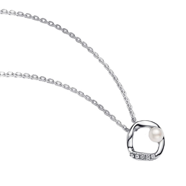 Pandora Essence Kette AnhäNger Perle Silber 393303C01-45-image