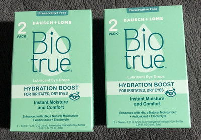 New Lot Of 2 Twin Packs Bio True Hydration Boost Eye Drops 4 Bottles EXP 10/2026