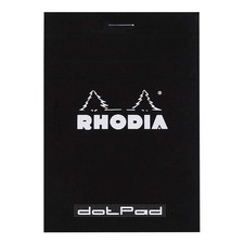 Rhodia Staplebound Notepad - Dot grid 80 sheets - 3 3/8 x 4 3/4 - Black cover