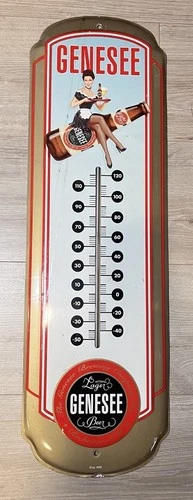 Vintage 1950 Lager Genesee Beer Thermometer Sign Decor  Needs replacement therm