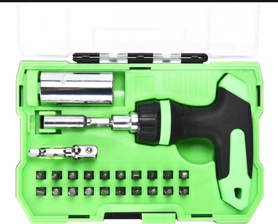 Universal Steckschlüssel Werkzeug Set - Grün Magnetischer Ratschenschraubendreher mit Bohrmaschine