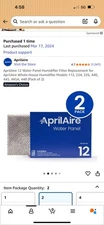 AprilAire stock# 12 Water Panel Humidifier Filter Replacement for AprilAire PAIR