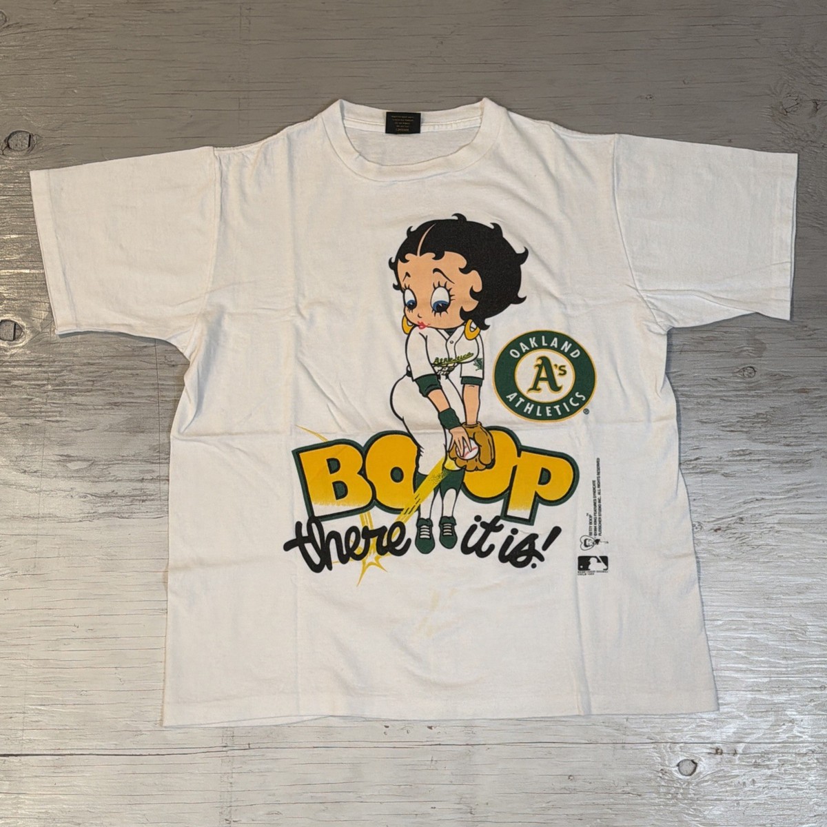 Vintage 90s MLB Changes Oakland A's Athletes Betty Boop Baseball