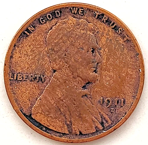 1911-D LINCOLN WHEAT CENT IN FINE CONDITION