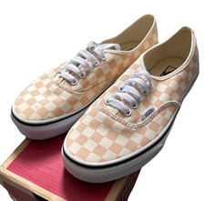 VANS Authentic Checkerboard Apricot UK Size 6 Trainers w Logos New In Box
