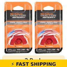Shock Doctor Max Air Flow Lip Guard - Adult Flag Print 2 Pack