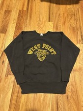 Vintage 60s Champion Running Man USMA West Point Black Sweat Sweatshirt large