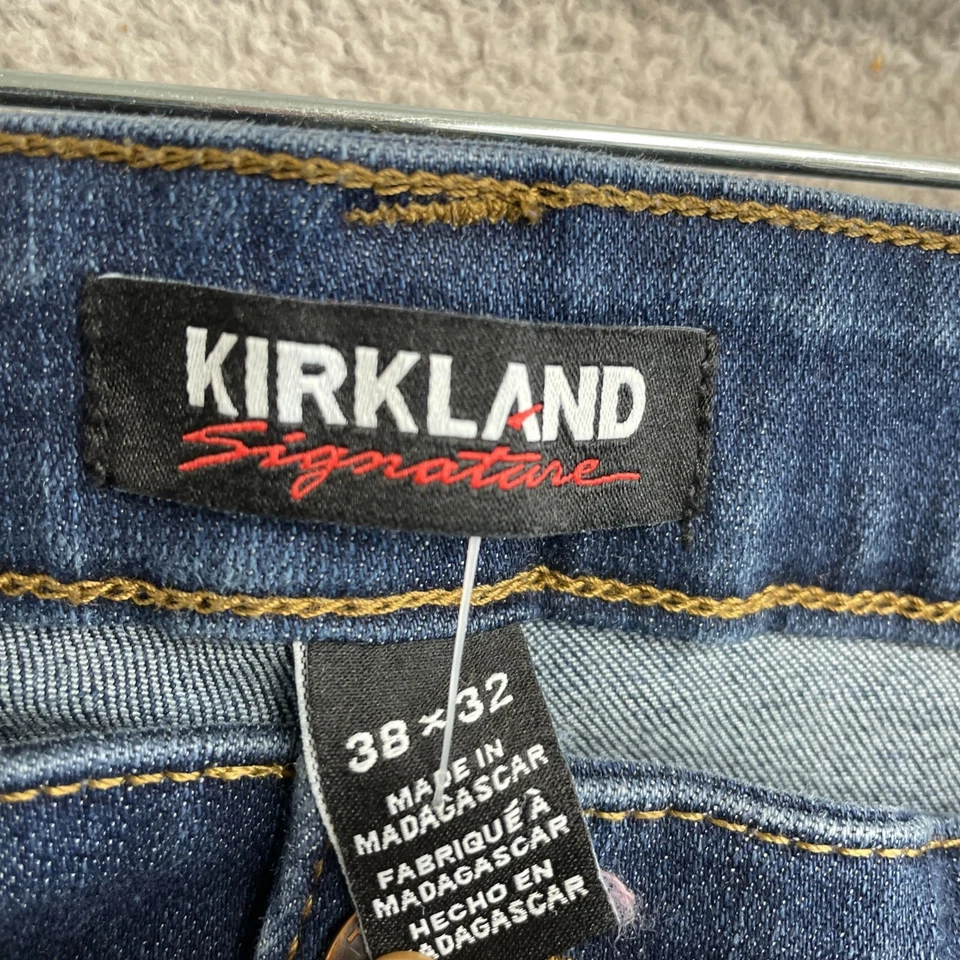 Pantalones de mezclilla Kirkland Signature para hombre 38x32 calce recto azul algodón Foto 4 de 4