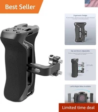 Universal Aluminum Handgrip with Cold Shoe & 1/4" Mounting - Compact Design