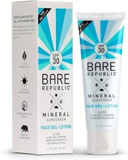 BARE REPUBLIC Mineral Face Gel Lotion Sunscreen SPF 30 w/ Sheer Zinc Oxide