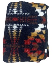 Pendleton Southwestern Aztec Sherpa Fleece Blanket Legend Lake Navy 88 X 64  