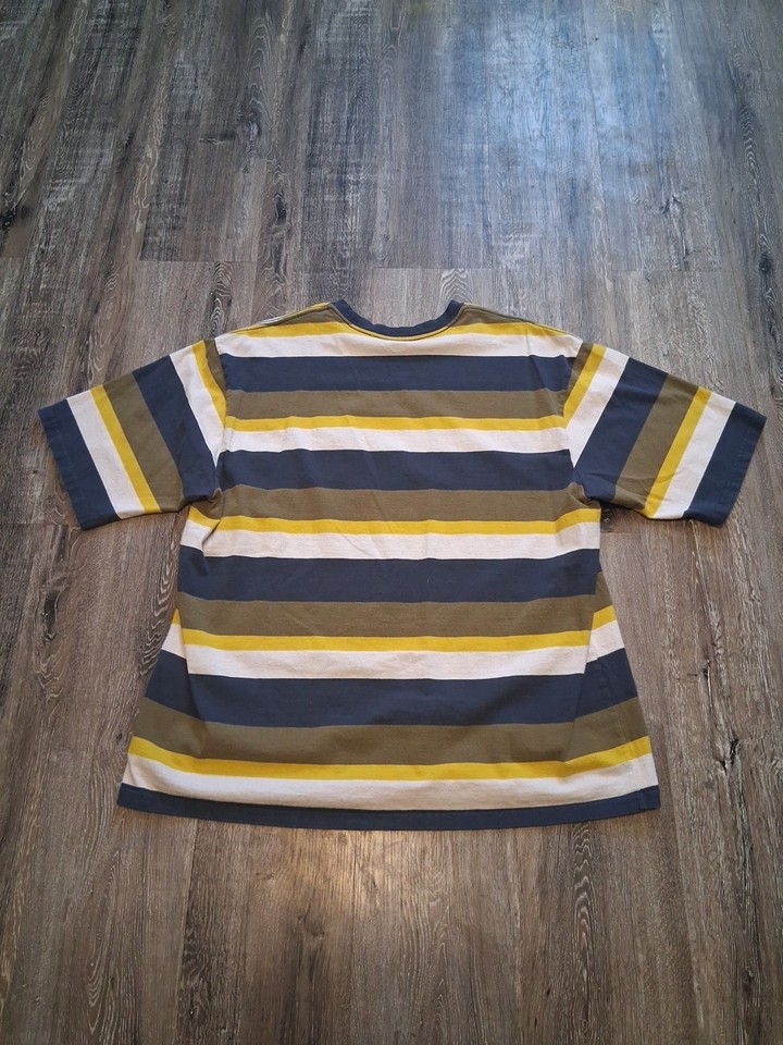 Levi's Men's Blue Yellow Green Striped Cotton Short Sleeve T-Shirt Mens ...