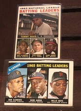1963/65 N.L. Leaders Topps 2 card lot  1963 Batting Leader #7 65 #215 Both C.L.