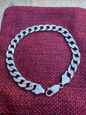 9ct Gold Flat Curb Chain Bracelet 14.3g 8 inches Long