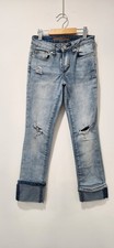 Joes Jeans Girls Mid Rise Skinny Stretch Blue Jeans Size 12 Ripped Slashed/Slice