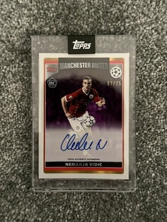 Nemanja Vidic 2025 Topps The Lost Rookie Auto /25 Manchester United UEFA CL