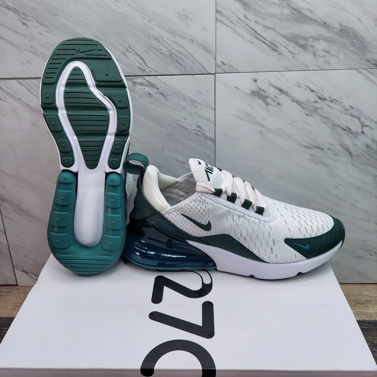 Nike Air Max ホワイト/グリーン/ブラック Nike Air Max 270 Bicoastal White Vintage Green Shoes HQ3421-100