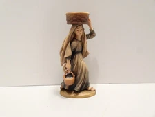 ANRI BERNARDI NATIVITY Woman Carrying Basket of Fruit on Head Coiled Rope 6"