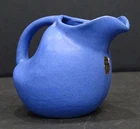 Vintage NILOAK ART POTTERY Blue JUG PITCHER with ORIGINAL Gold Foil Label
