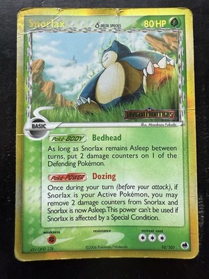 Pokemon Snorlax Delta Species 10/101 Dragon Frontiers Reverse Holo Stamped (HP)