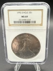 1992 American Silver Eagle ~ NGC MS69 ~ 1 oz .999 Silver ASE