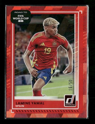 2025-26 Donruss Road to FIFA World Cup Red Cubic Lamine Yamal #/50 #10