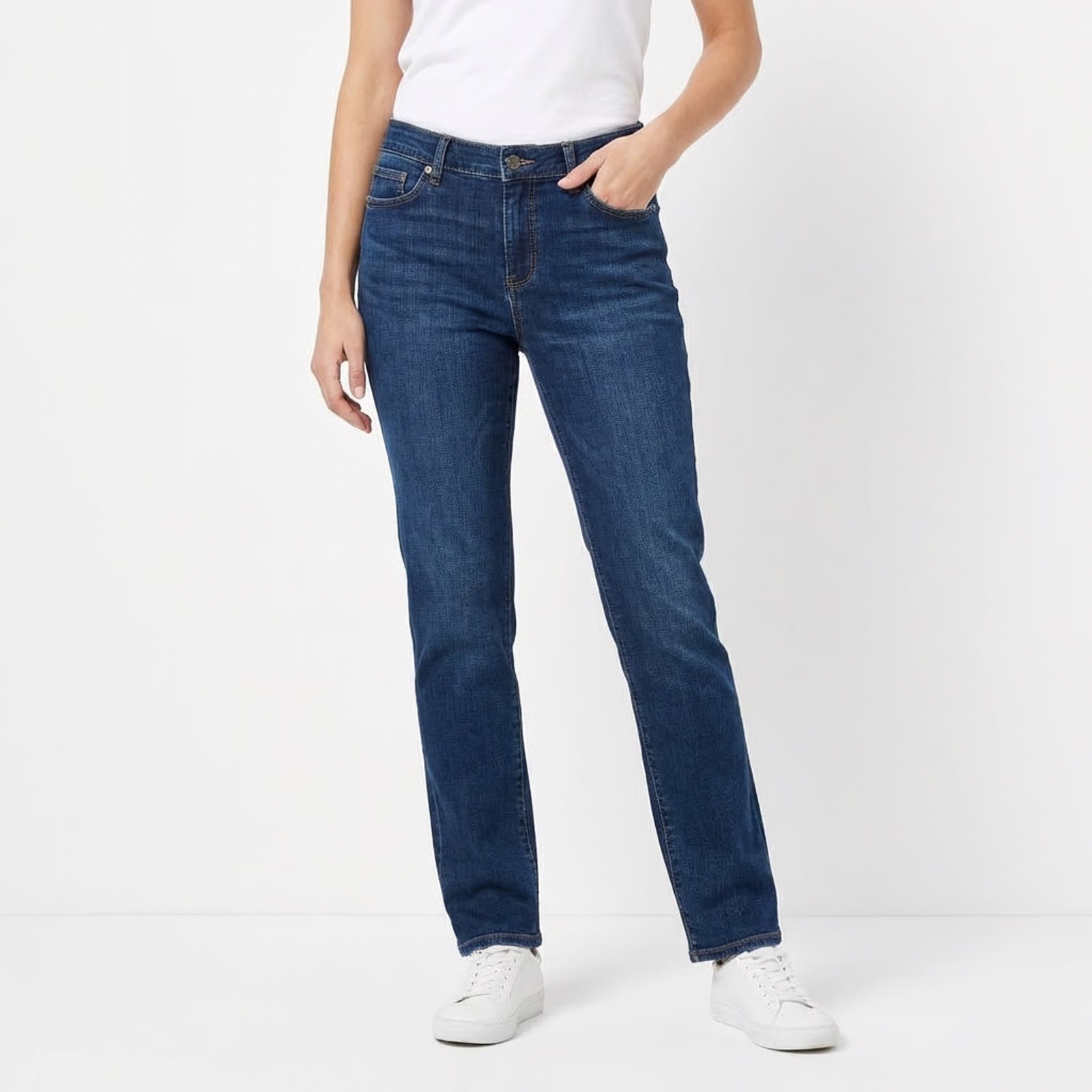 Lauren Ralph Lauren Straight Jeans Womens 6P Blue Dark Wash Denim Cotton Stretch