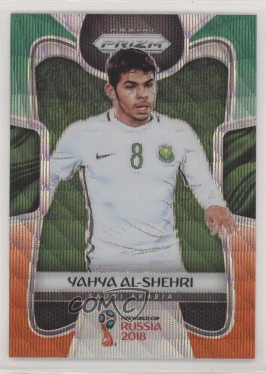 2018 Panini Prizm World Cup Green & Orange Wave Prizm Yahya Al-Shehri #178 0e3