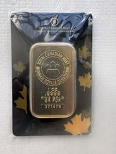 Royal Canadian Mint 1 oz .9999 Fine Gold Bar In Assay Card Serial 371479 4000.00 per troy oz