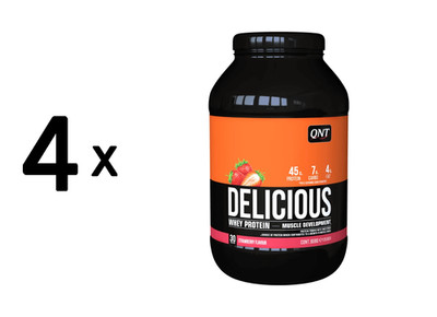 4 x QNT Delicious Whey Protein (908g) Strawberry (33,04 EUR/kg)