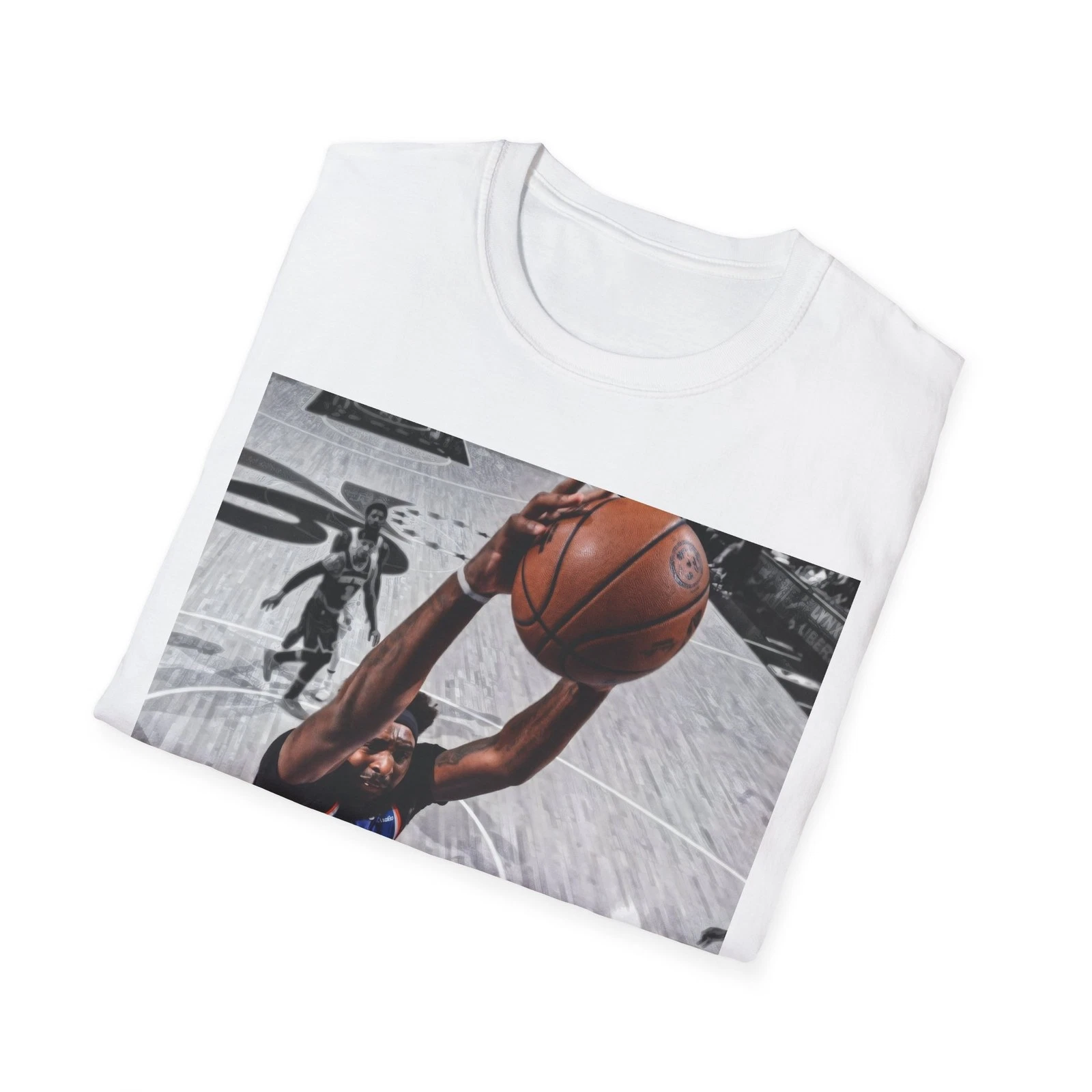 Mitchell Robinson Dunk on Joel Embiid Graphic T Shirt Vantage Basketball Tee