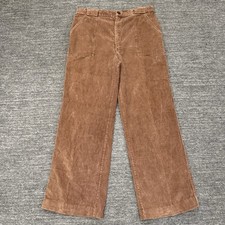 Vintage Sears Pants Women 32 Brown Corduroy Wide Leg 70s Dark Academia Nerd