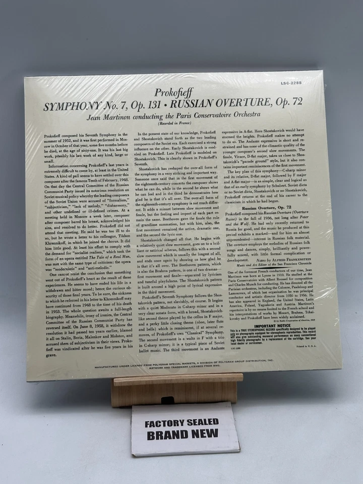 Rare 4xLP 45RPM Prokofieff /Martinon/ Paris Orchestra – Symphony No. 7  - Image 2 of 4