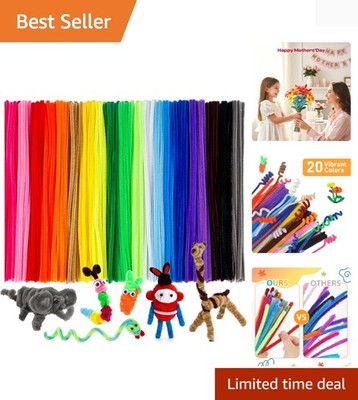 200 PCS Thick Pipe Cleaners Craft Supplies Multi-Color Chenille Stems for Art...