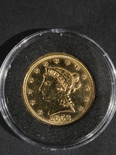 1853 United States Of America 2 1/2 D. Gold Liberty Head Coin