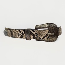Zara Faux Snakeskin Western Silver Accents Beautiful Belt 39 Inches width 1"