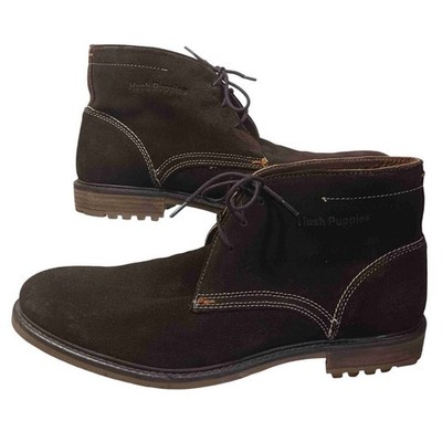 Men\'s Brown Suede Boots Chukka Hush Puppies Hush Puppies Chukka Boots Mens Sz 10 US Brown Suede Lace Up  main image 2