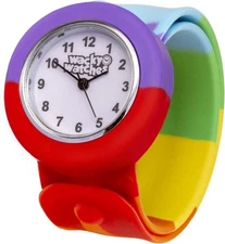 Multicolour Wacky Watch Slap On Strap Fast Fit Kids Childrens Rainbow 