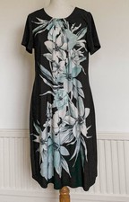 💜 DAVID EMANUEL SIZE 16 Beautiful Ladies Black Floral Dress 16