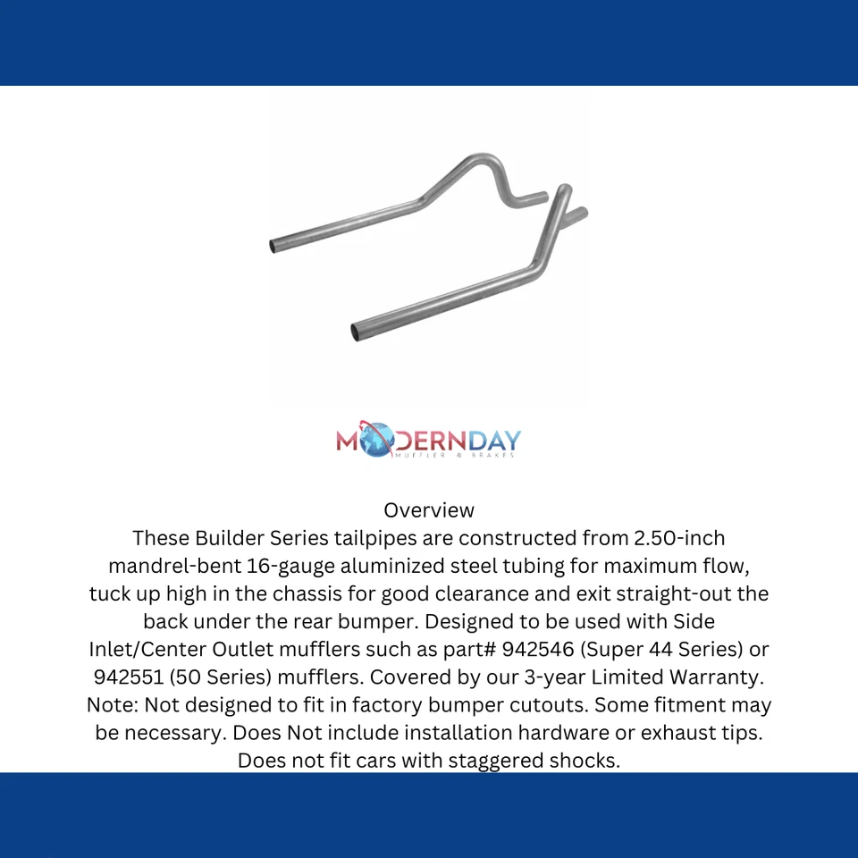 Ford Mustang 1964-1972 tubos de escape prebentados Flowmaster 15807 Foto 4 de 4