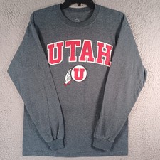 Elite Fan Mens Gray Sweatshirt Size Medium Utah Utes Logo Sports Crew Neck Soft