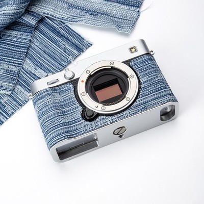 For Fujifilm XE5 Handmade Colored Cloth Half Camera Case Bag Covers Metal Base