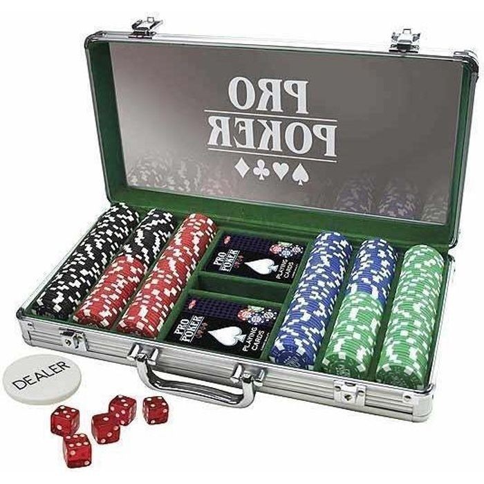 Mallette de poker ProPoker anti choc en aluminium avec 300 jetons